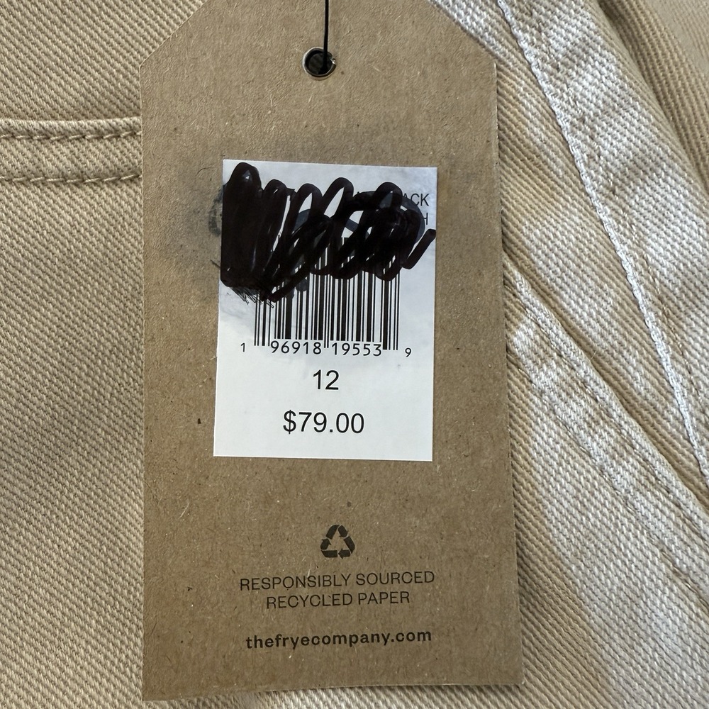 FRYE Anthropologie Womens 12 35x30 Pants Riley Wide Leg Khaki Mid Rise New Tags - Picture 5 of 12